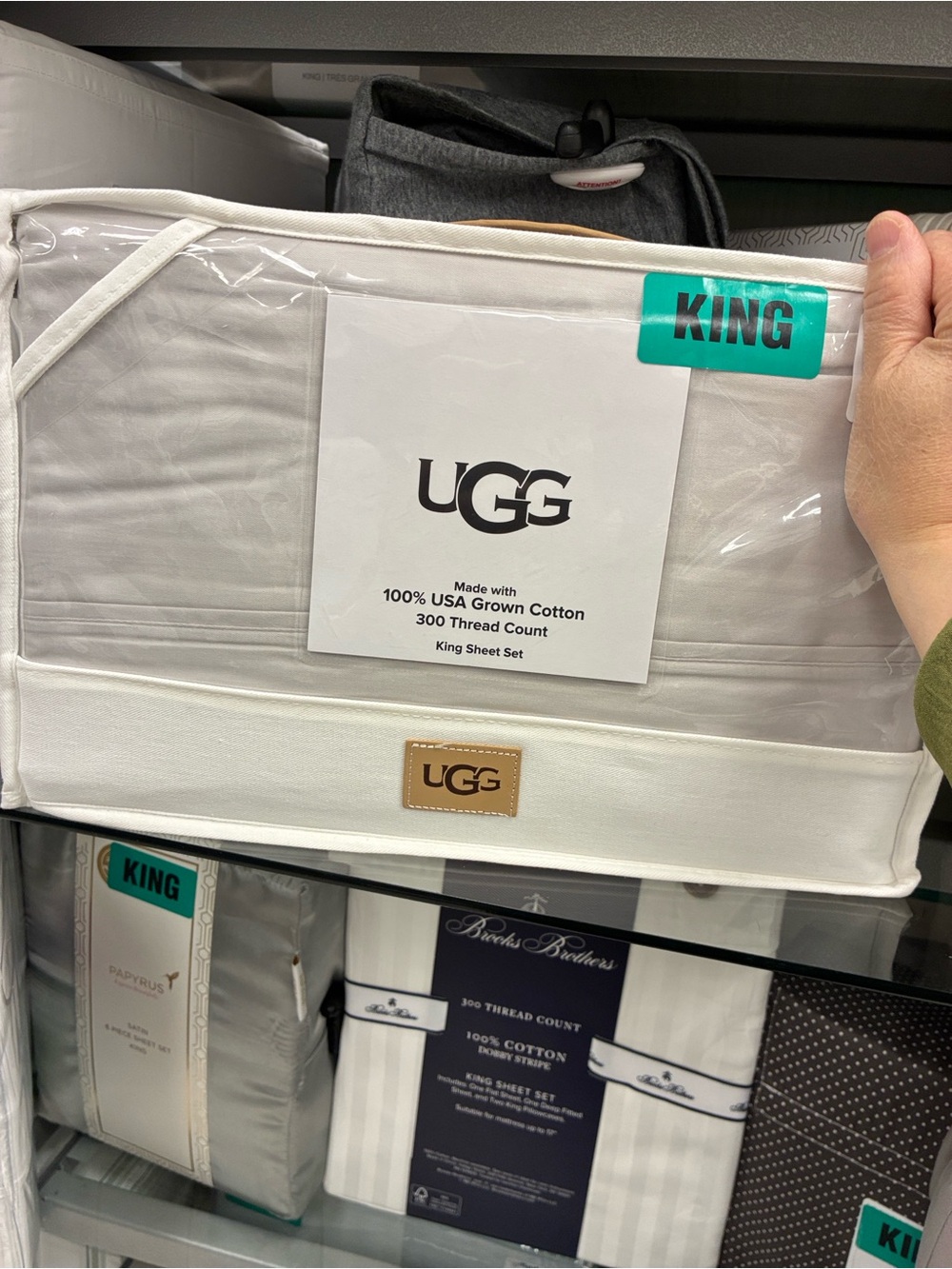UGG King Sheet Set - White Cotton 300 Thread Count